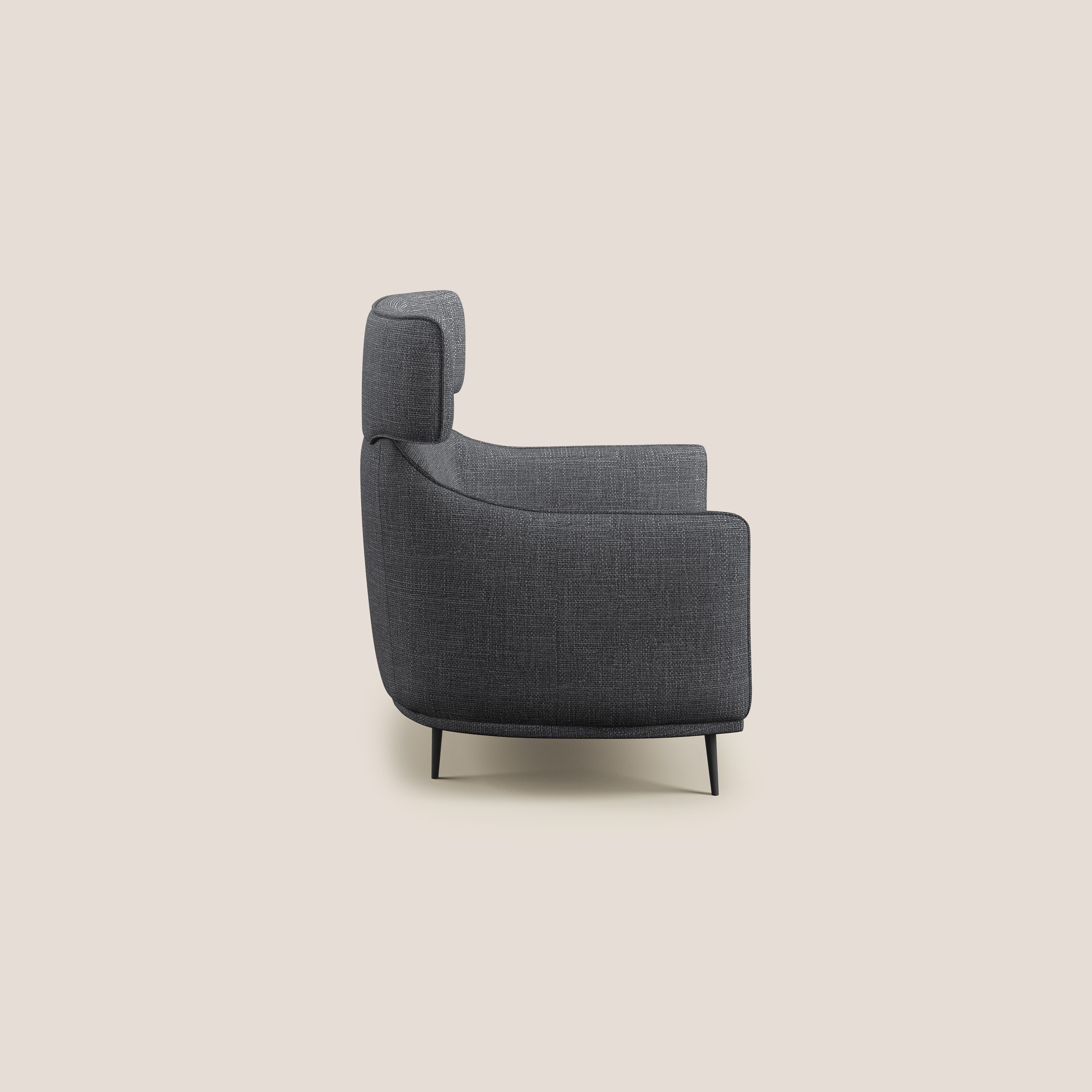 Zelda Poltroncina dal design moderno in morbido tessuto impermeabile T06 antracite - divitt.sbs