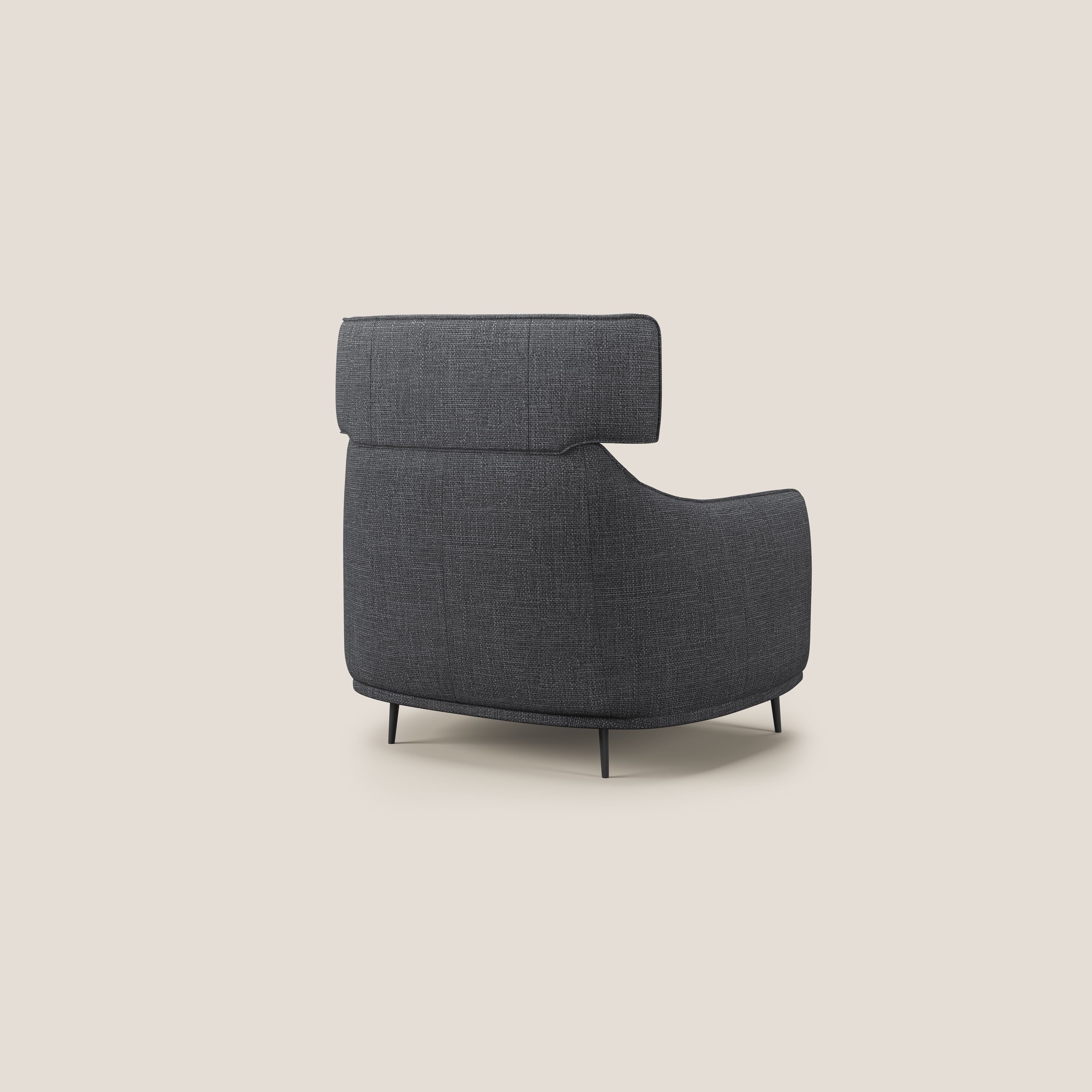 Zelda Poltroncina dal design moderno in morbido tessuto impermeabile T06 antracite - divitt.sbs