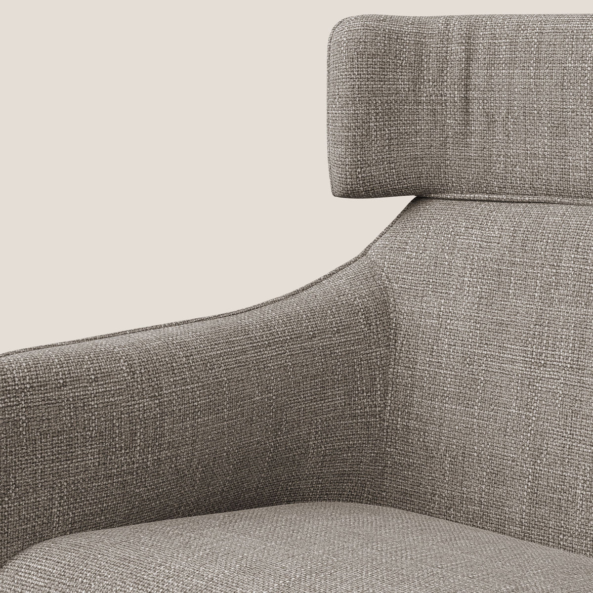 Zelda Poltroncina dal design moderno in morbido tessuto impermeabile T06 tortora - divitt.sbs
