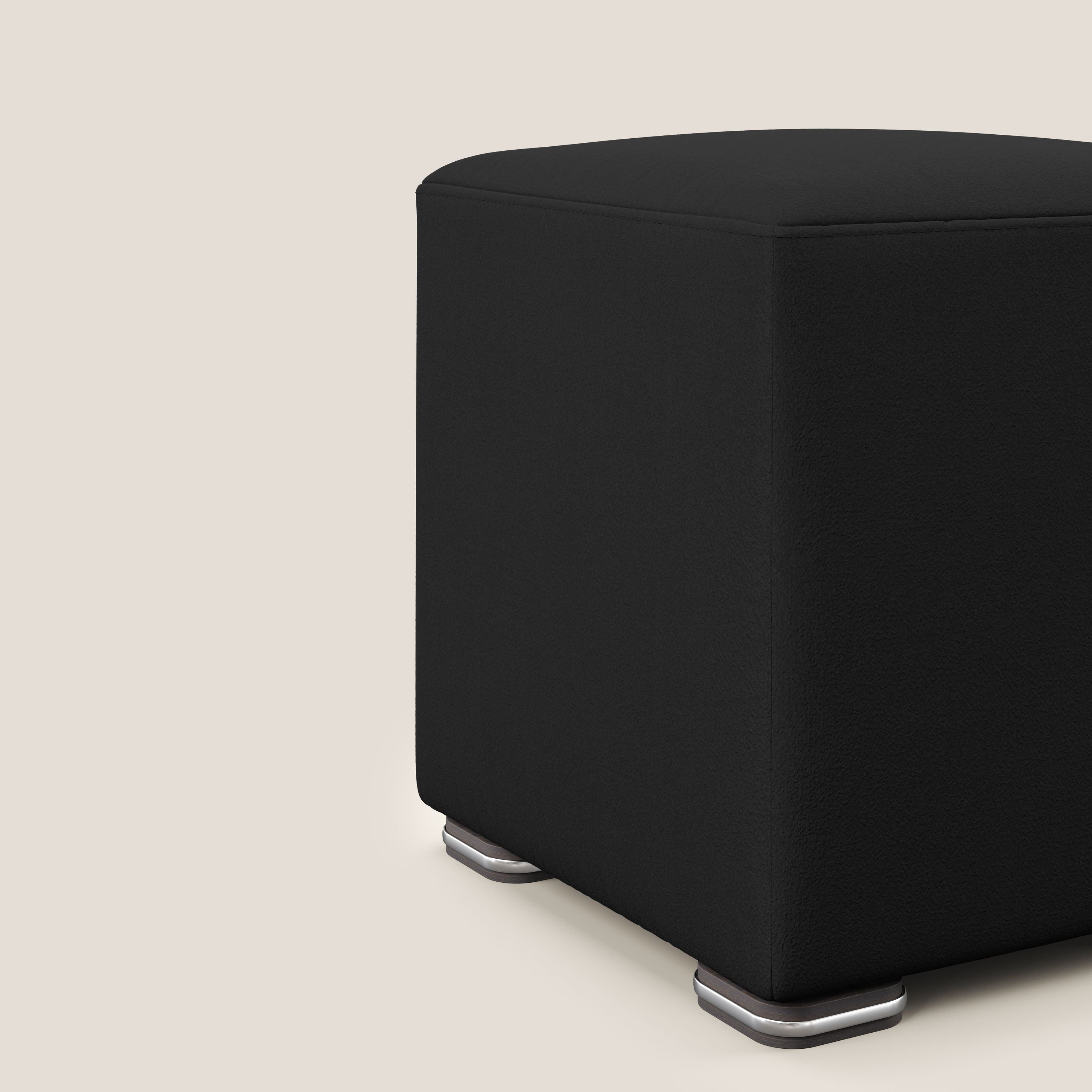 Cube pouf in microfibra smacchiabile T11 nero - divitt.sbs