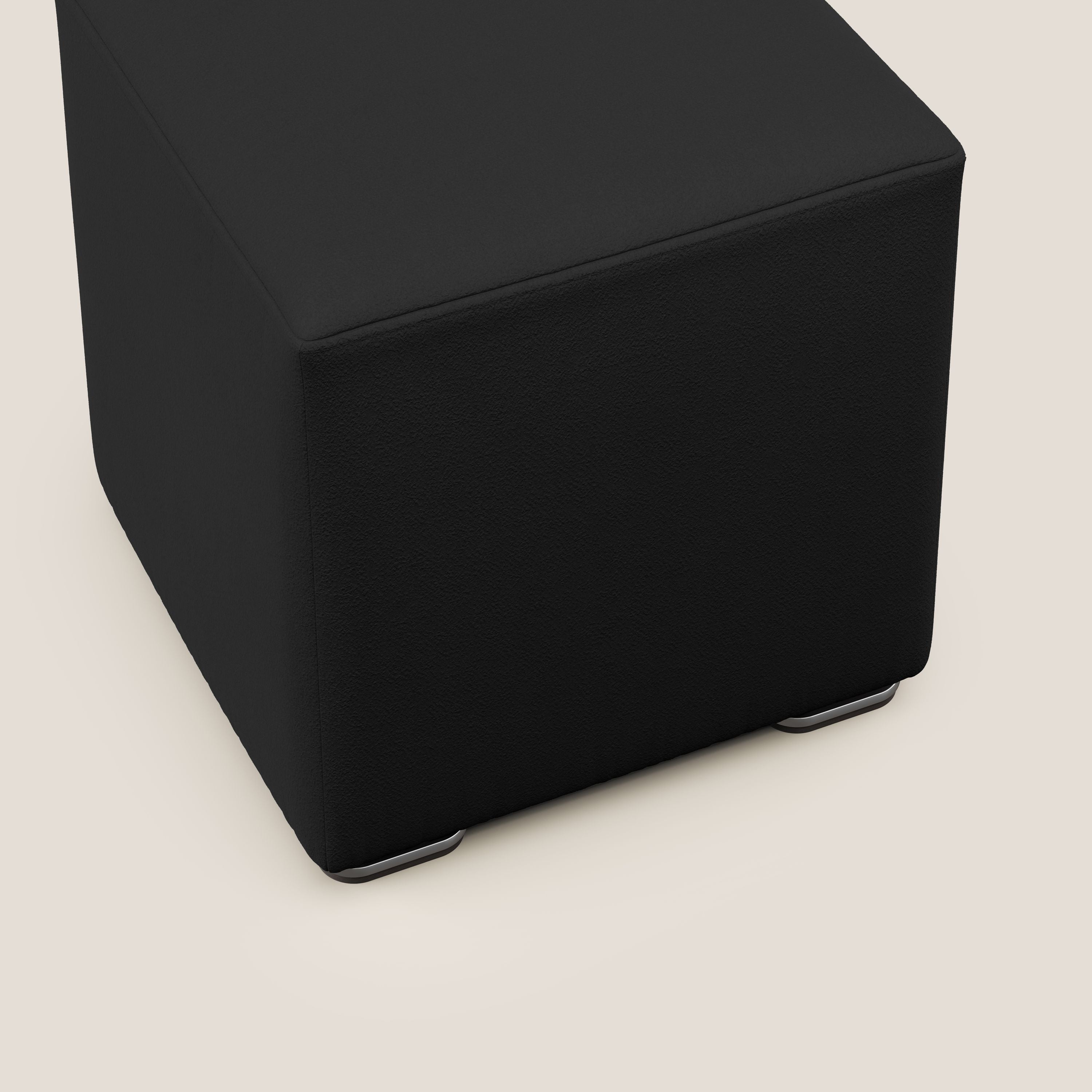 Cube pouf in microfibra smacchiabile T11 nero - divitt.sbs