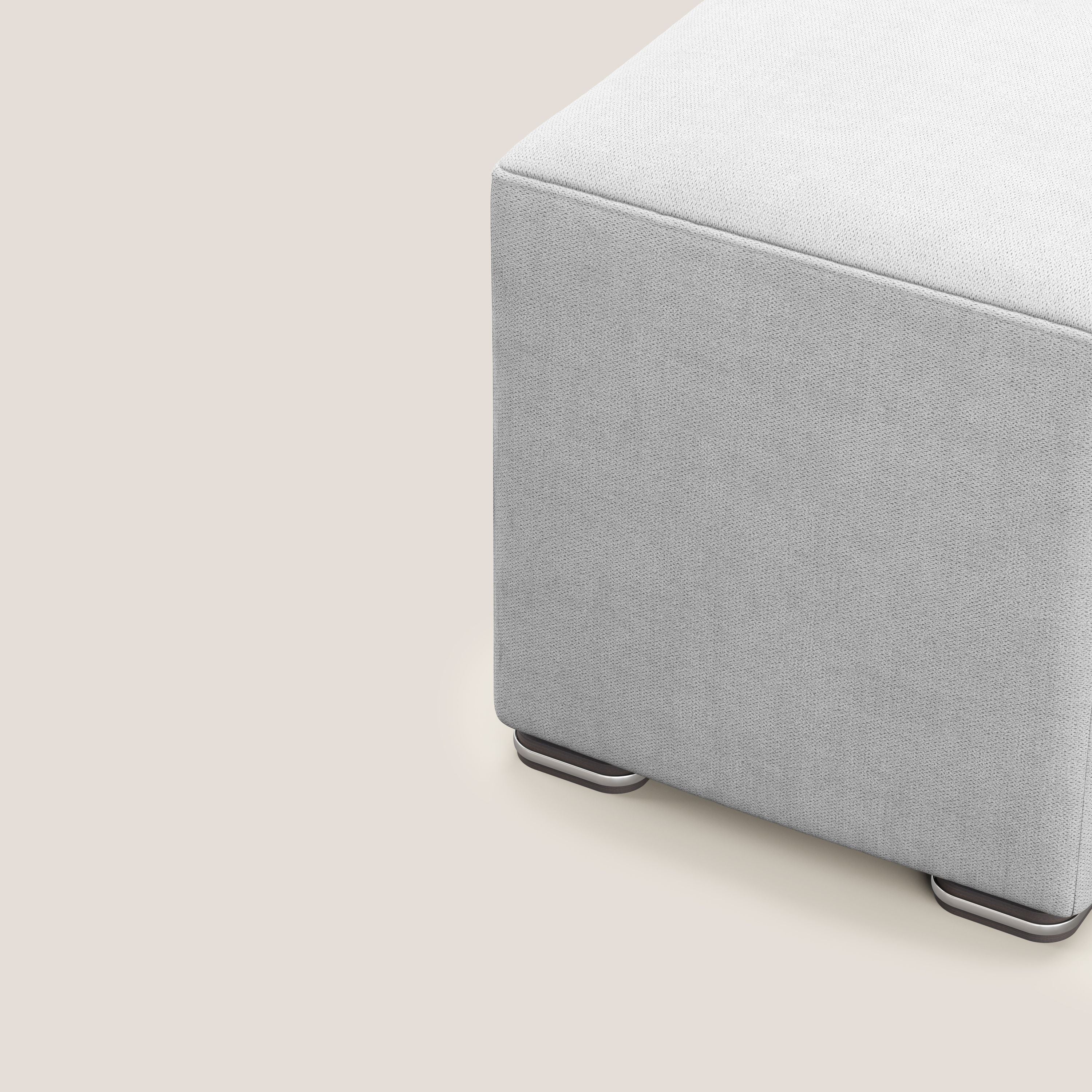 Cube pouf in tessuto morbido impermeabile T02 grigio chiaro - divitt.sbs