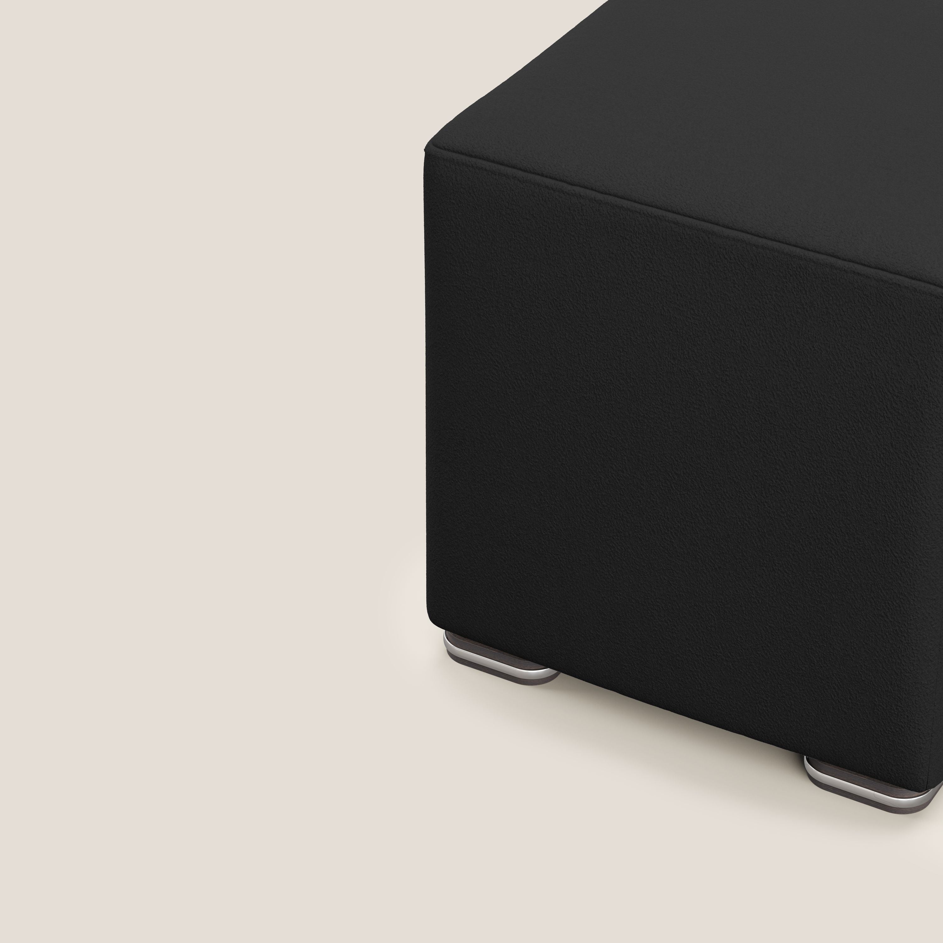Cube pouf in microfibra smacchiabile T11 nero - divitt.sbs
