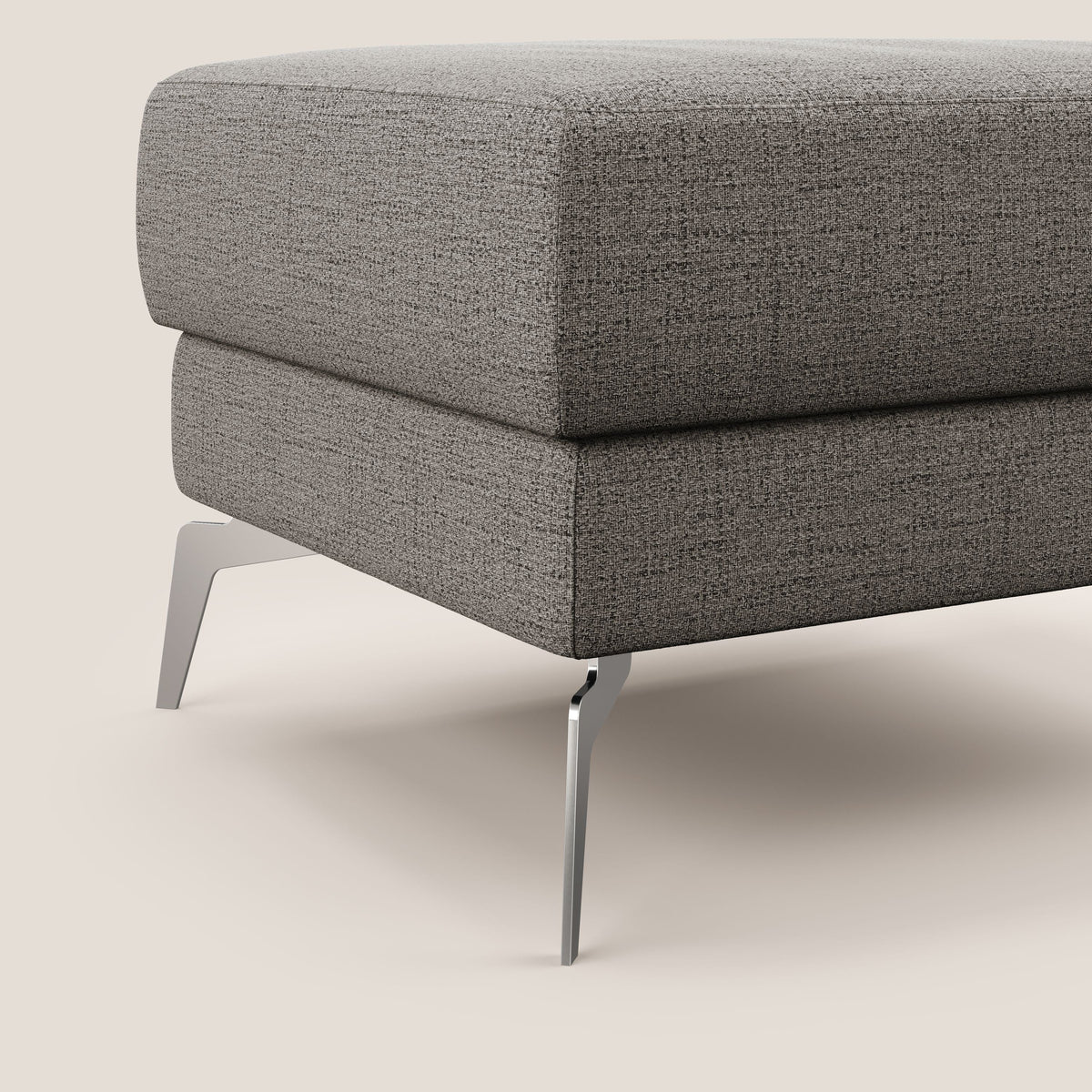 Star Pouf con piedini alti in tessuto impermeabile fiammato T03 talpa - divitt.sbs