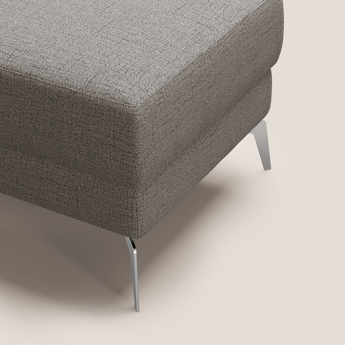 Star Pouf con piedini alti in tessuto impermeabile fiammato T03 talpa - divitt.sbs