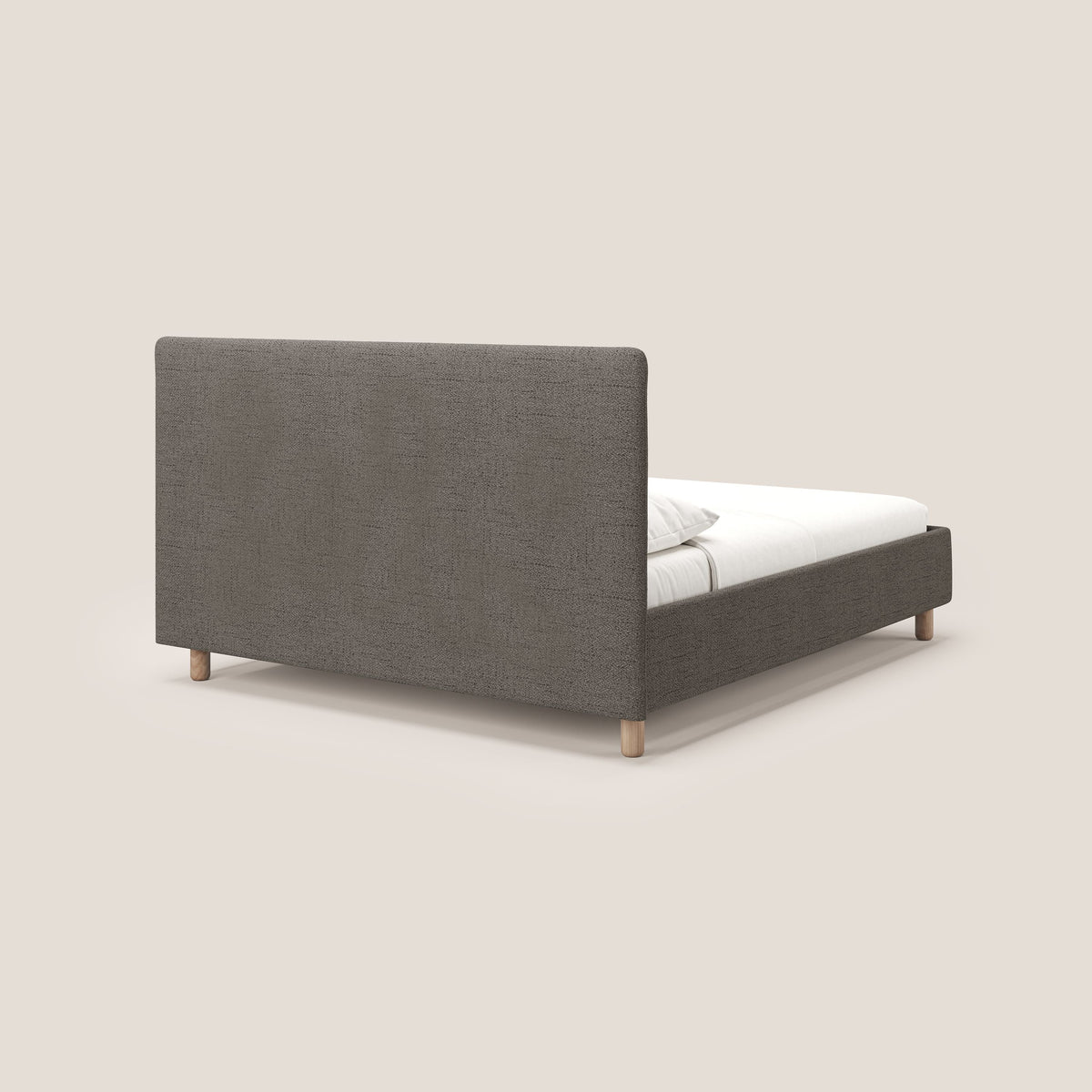 Serena letto contenitore salvaspazio scandinavo in tessuto fiammato impermeabile T03 talpa - divitt.sbs