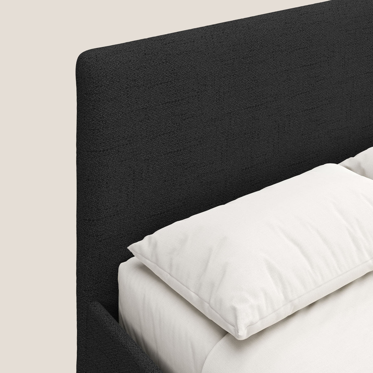 Serena letto contenitore salvaspazio scandinavo in tessuto fiammato impermeabile T03 antracite - divitt.sbs
