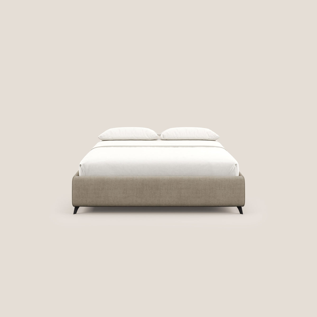Sara sommier con giroletto contenitore in tessuto impermeabile T02 beige - divitt.sbs
