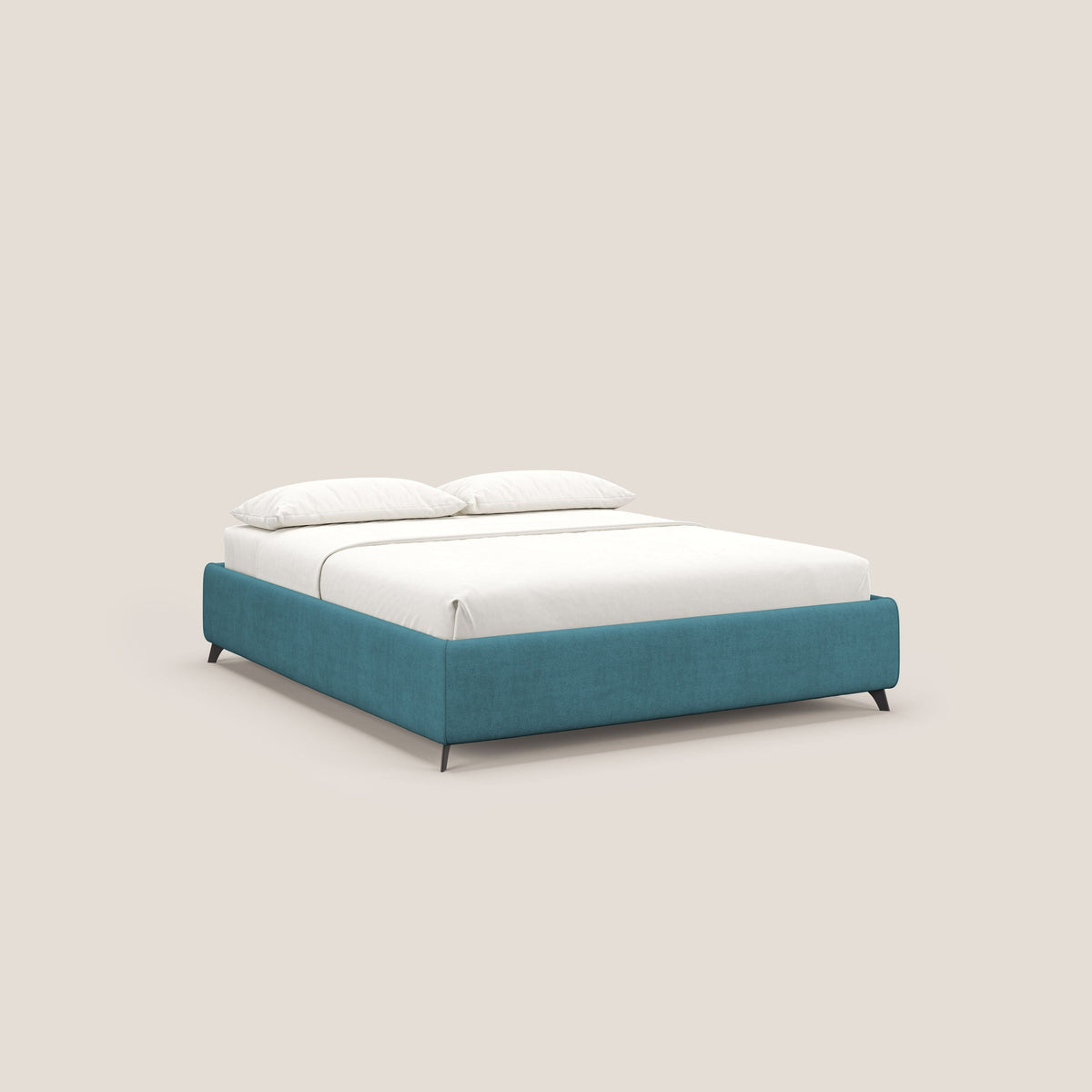 Sara sommier con giroletto contenitore in tessuto impermeabile T02 azzurro - divitt.sbs