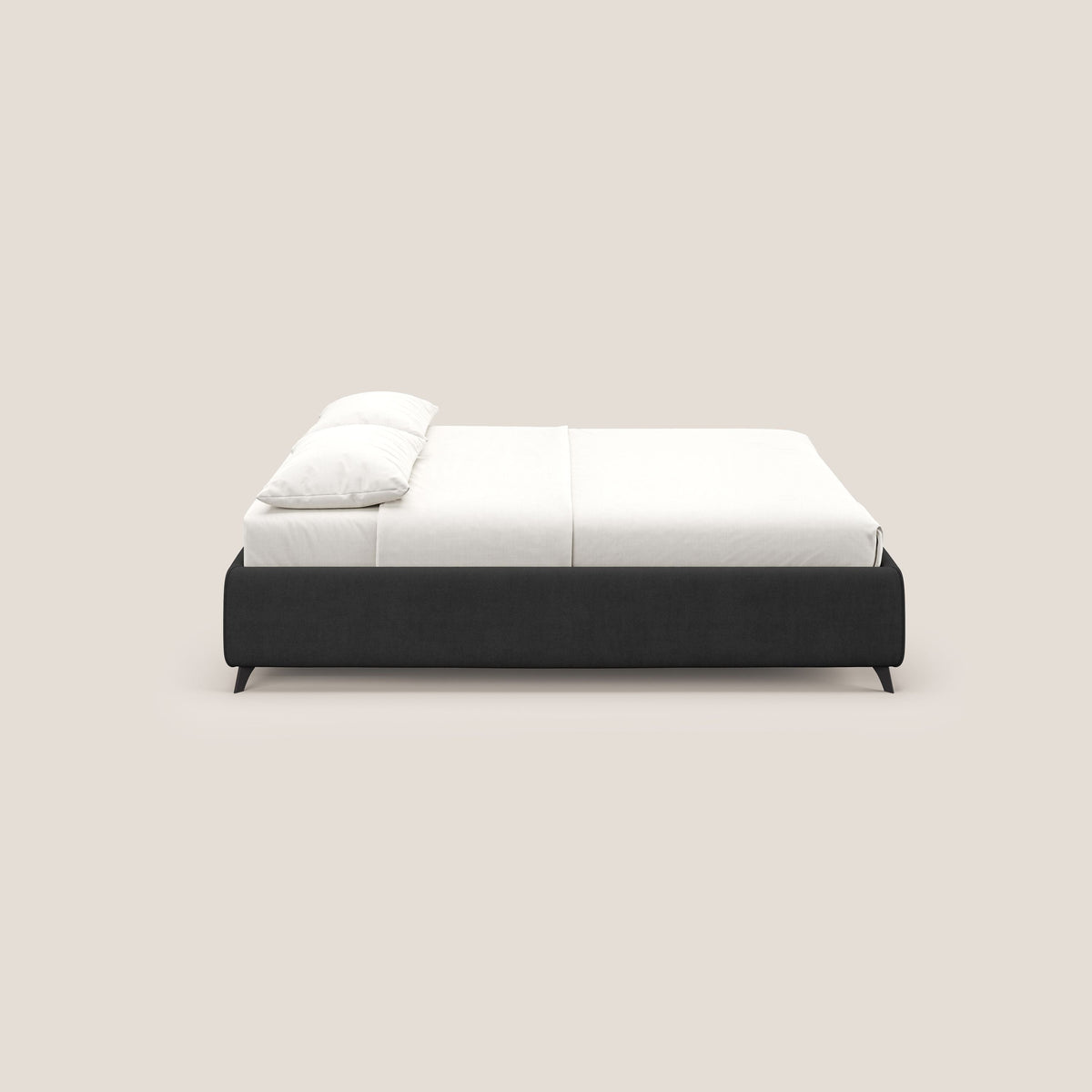 Sara sommier con giroletto contenitore in tessuto impermeabile T02 nero - divitt.sbs