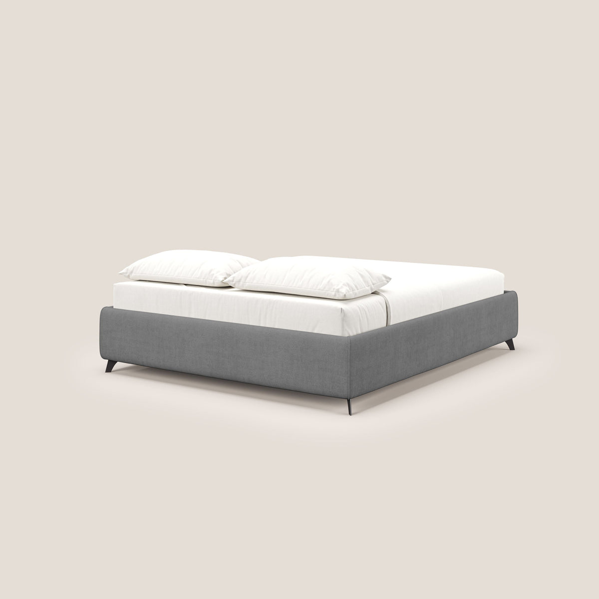 Sara sommier con giroletto contenitore in tessuto impermeabile T02 grigio - divitt.sbs