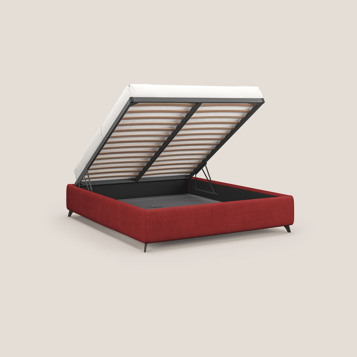 Sara sommier con giroletto contenitore in tessuto impermeabile T02 rosso - divitt.sbs