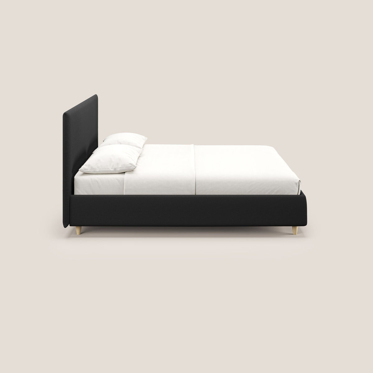 Teresa letto contenitore e sfoderabile in tessuto misto cotone impermeabile T13 antracite - divitt.sbs