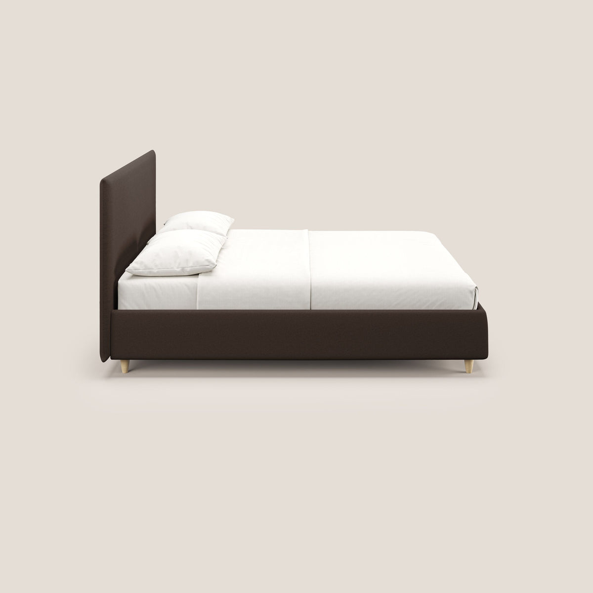 Teresa letto contenitore e sfoderabile in tessuto misto cotone impermeabile T13 marrone - divitt.sbs