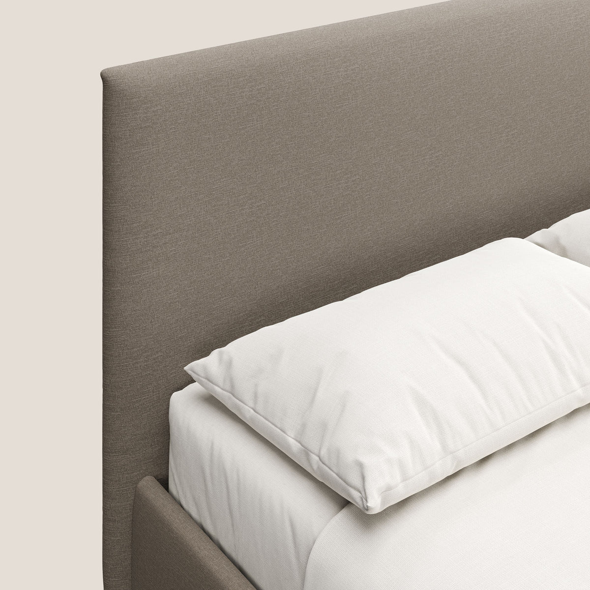 Teresa letto contenitore e sfoderabile in tessuto misto cotone impermeabile T13 beige - divitt.sbs