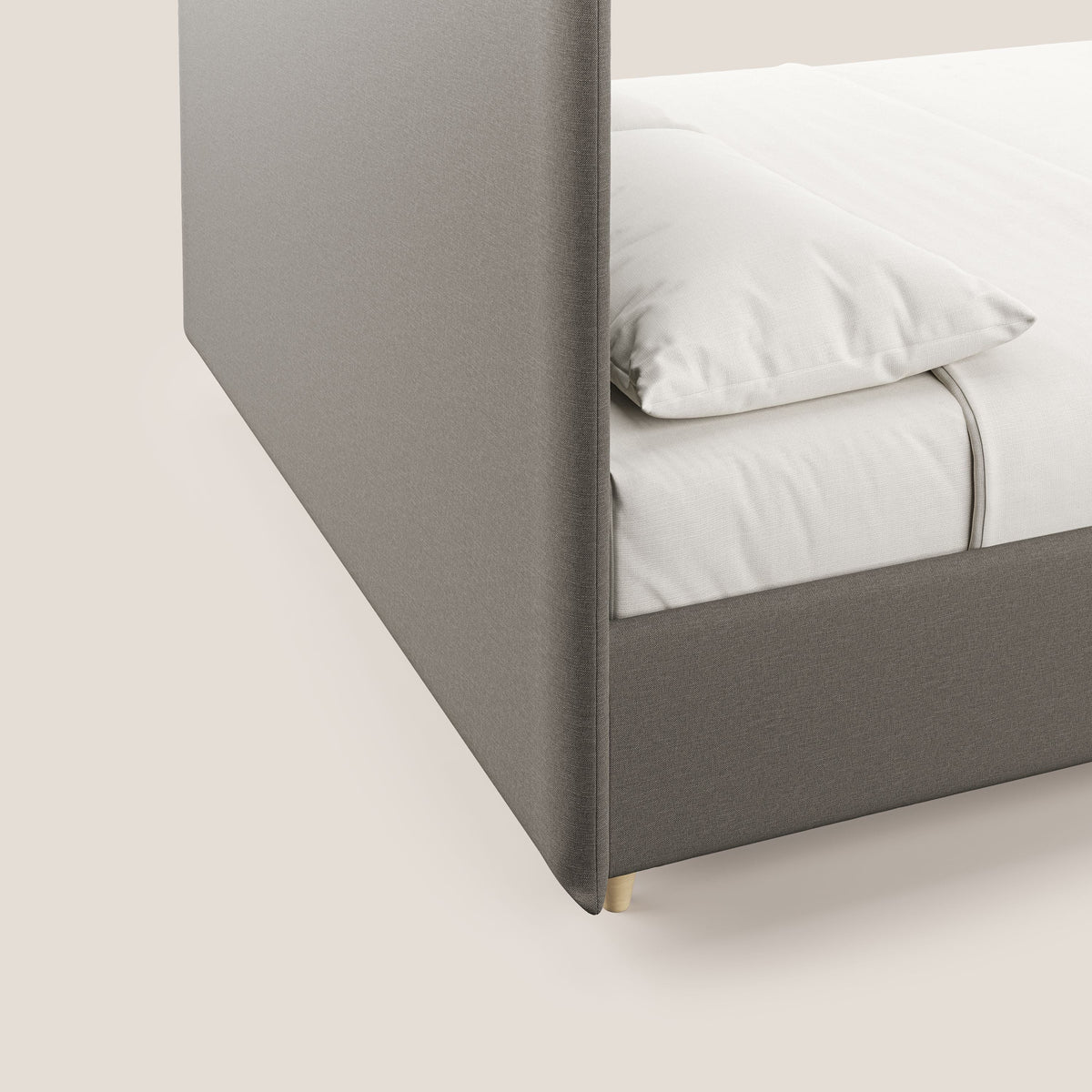 Teresa letto contenitore e sfoderabile in tessuto misto cotone impermeabile T13 tortora - divitt.sbs