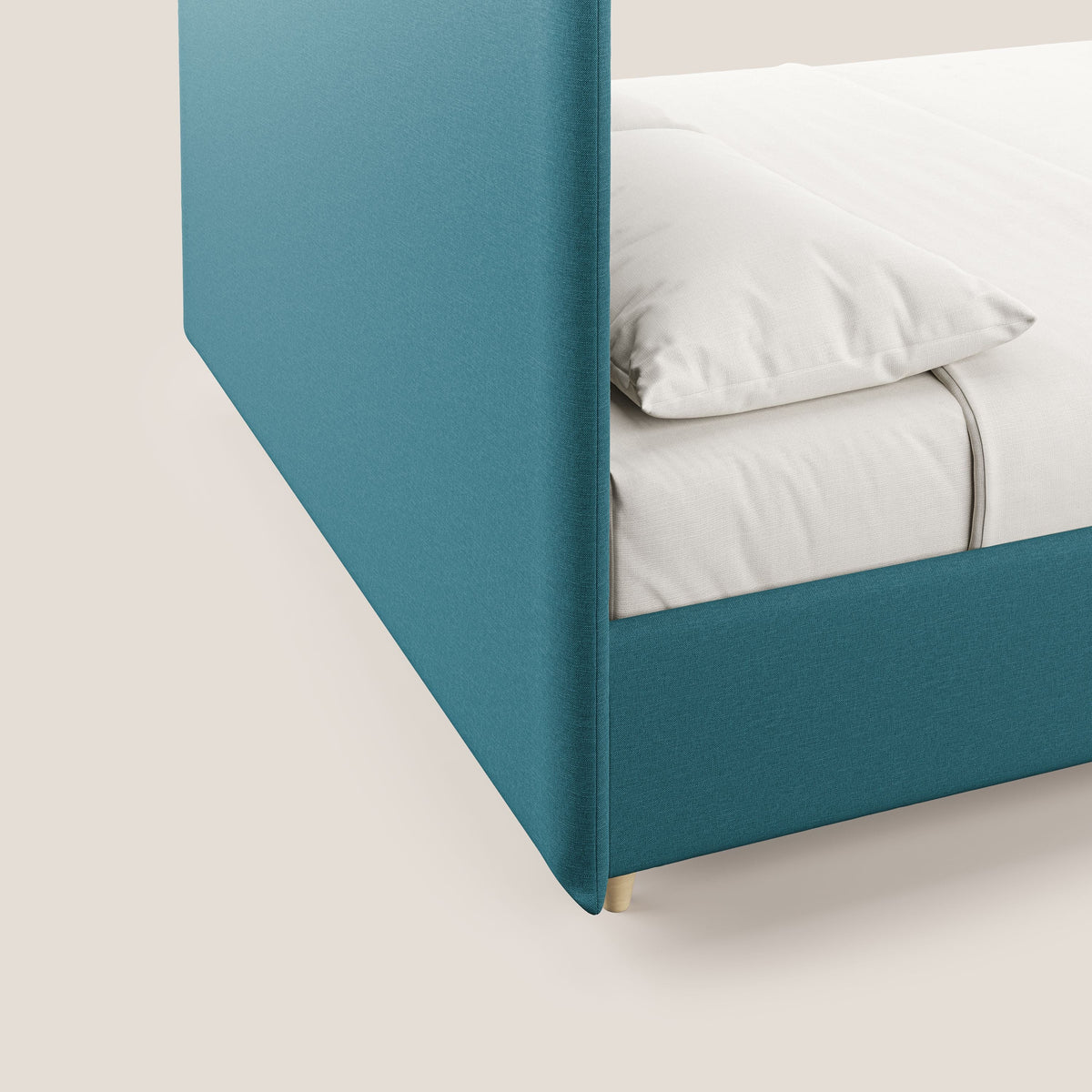 Teresa letto contenitore e sfoderabile in tessuto misto cotone impermeabile T13 azzurro - divitt.sbs