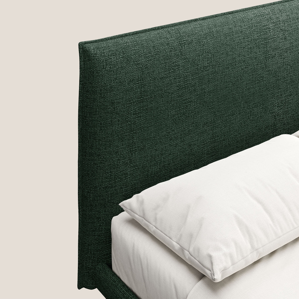 Theo letto imbottito moderno sfoderabile con piedi alti in metallo in tessuto impermeabile T10 verde - divitt.sbs