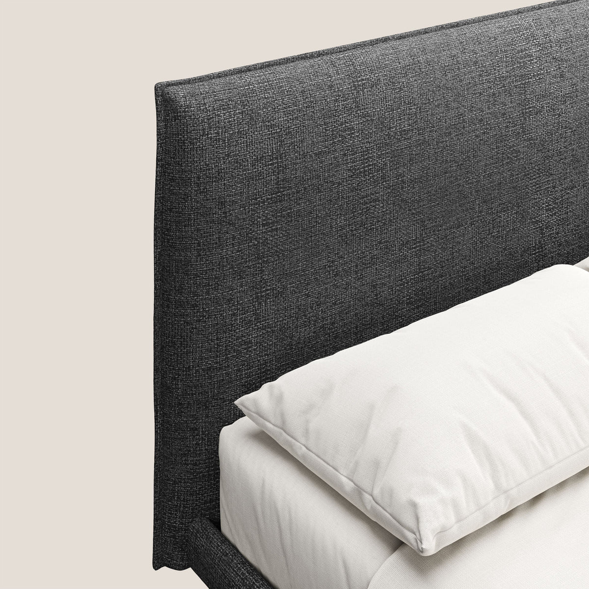 Theo letto imbottito moderno sfoderabile con piedi alti in metallo in tessuto impermeabile T10 antracite - divitt.sbs
