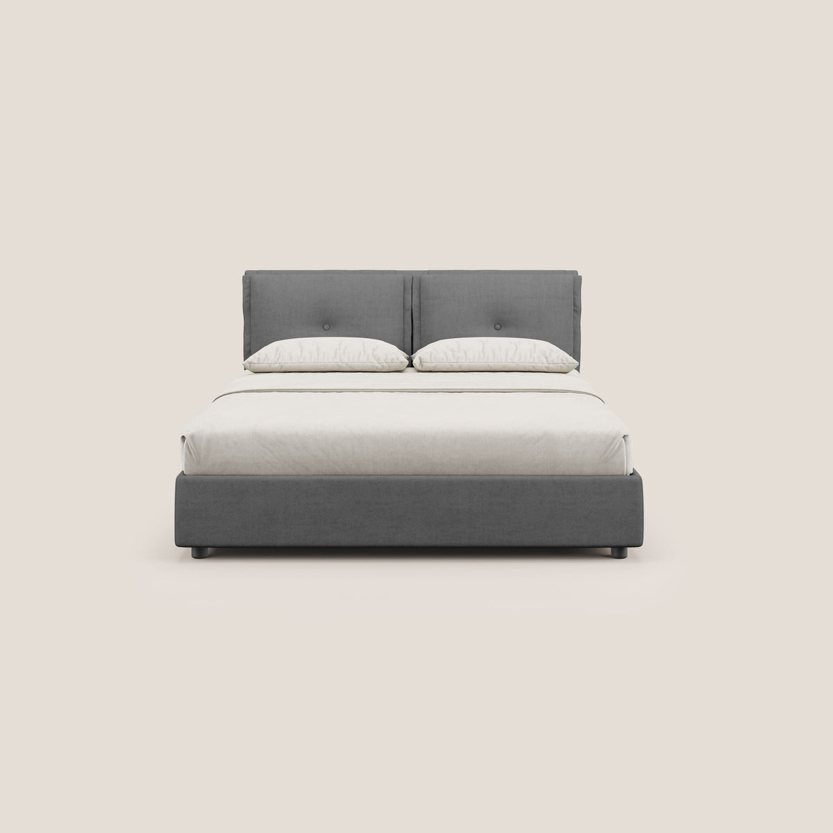 Travis letto contenitore con cuscini mobili trapuntati in tessuto impermeabile T02 grigio - divitt.sbs