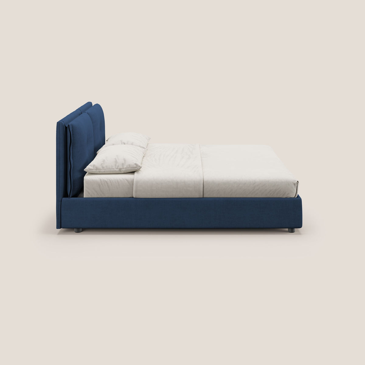 Travis letto contenitore con cuscini mobili trapuntati in tessuto impermeabile T02 blu - divitt.sbs