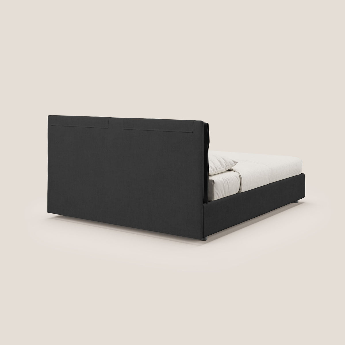 Travis letto contenitore con cuscini mobili trapuntati in tessuto impermeabile T02 nero - divitt.sbs