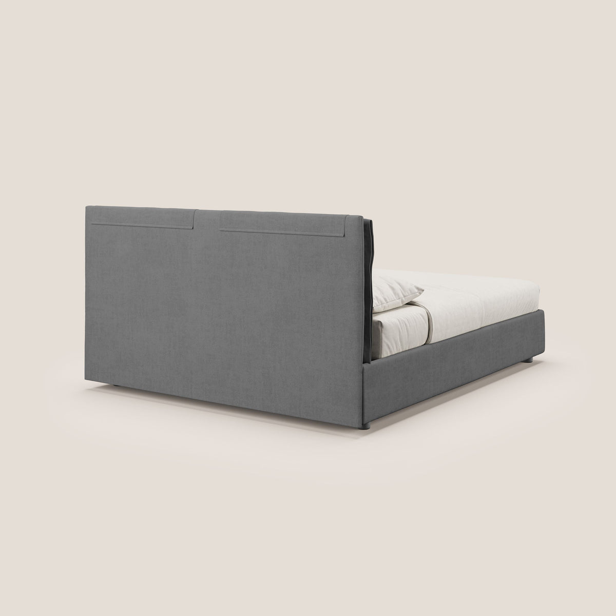 Travis letto contenitore con cuscini mobili trapuntati in tessuto impermeabile T02 grigio - divitt.sbs
