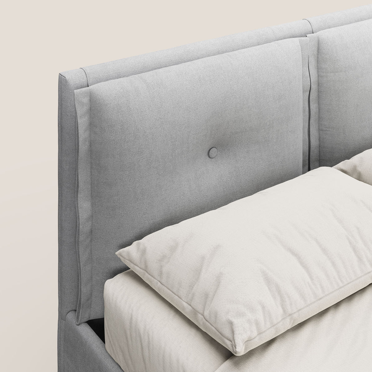 Travis letto contenitore con cuscini mobili trapuntati in tessuto impermeabile T02 grigio chiaro - divitt.sbs