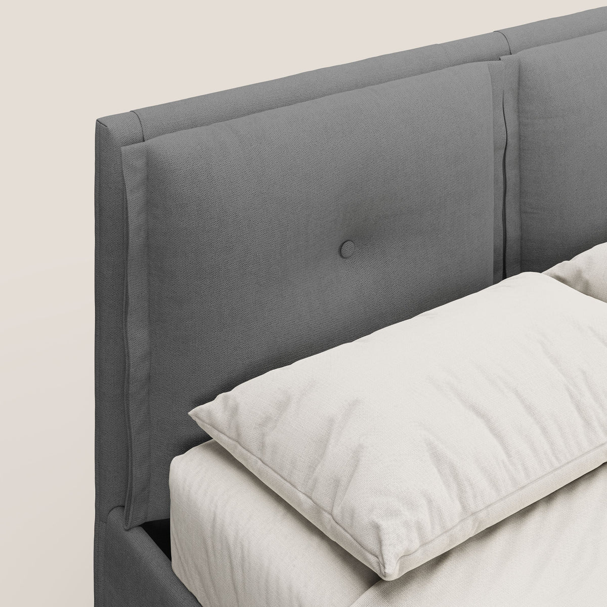 Travis letto contenitore con cuscini mobili trapuntati in tessuto impermeabile T02 grigio - divitt.sbs