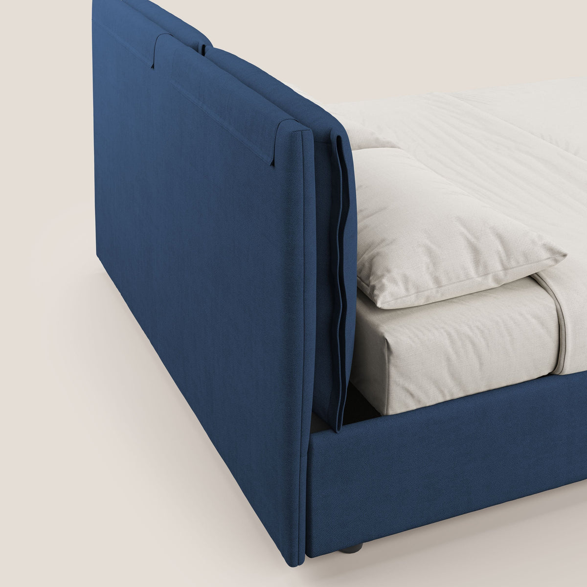 Travis letto contenitore con cuscini mobili trapuntati in tessuto impermeabile T02 blu - divitt.sbs