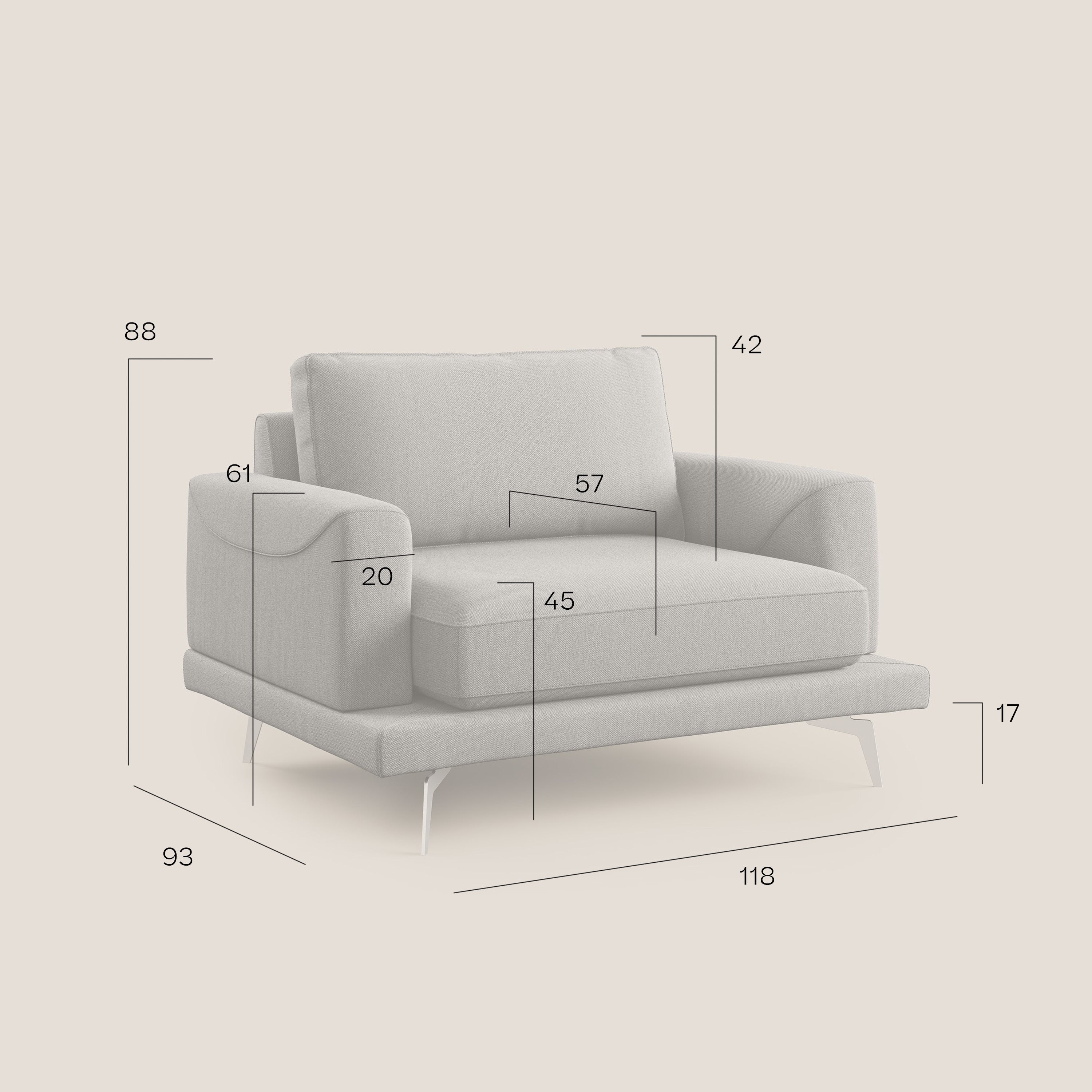 Dorian poltrona moderna in tessuto smacchiabile T05 verde - divitt.sbs