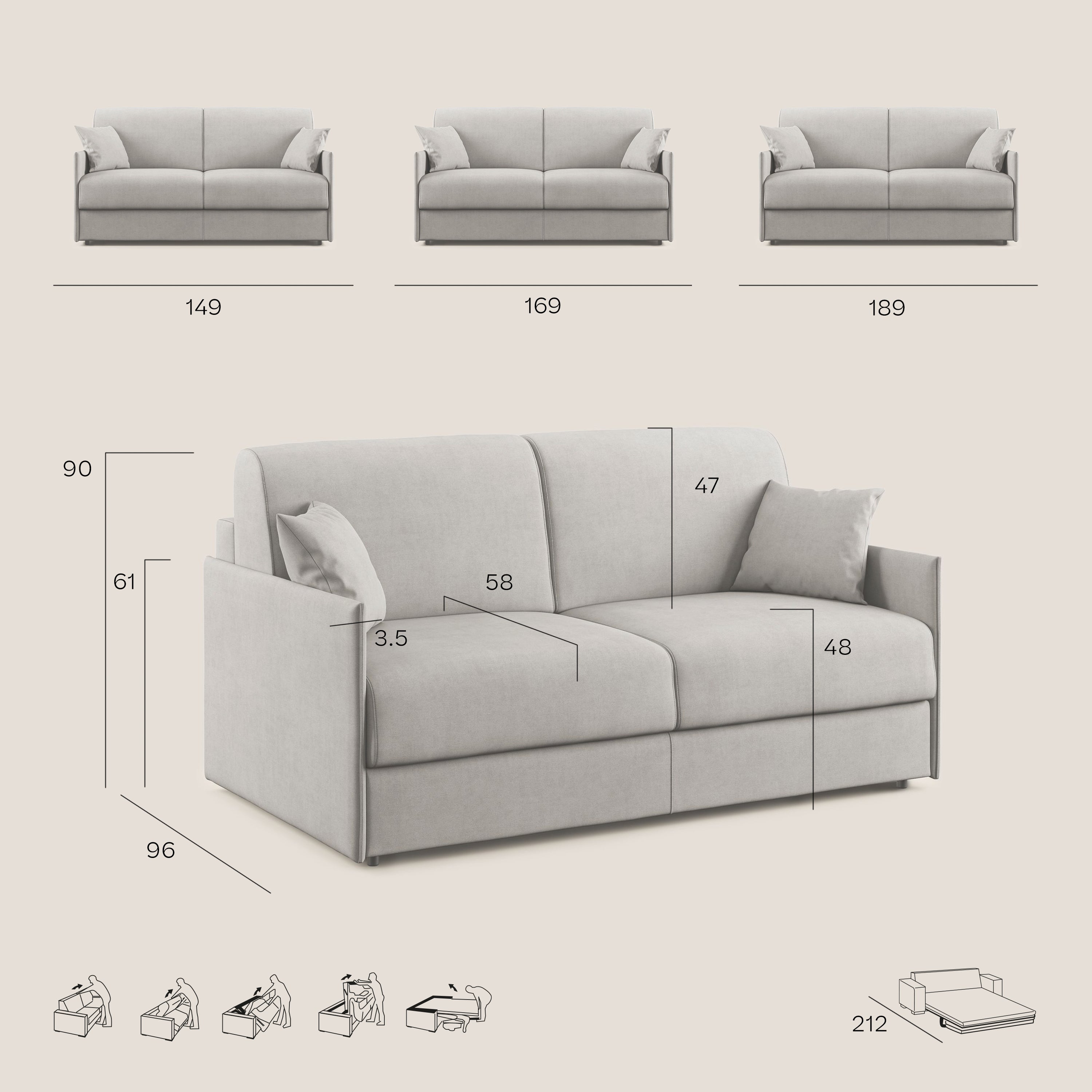 Evans Divano letto in morbido tessuto impermeabile T02 marrone - divitt.sbs