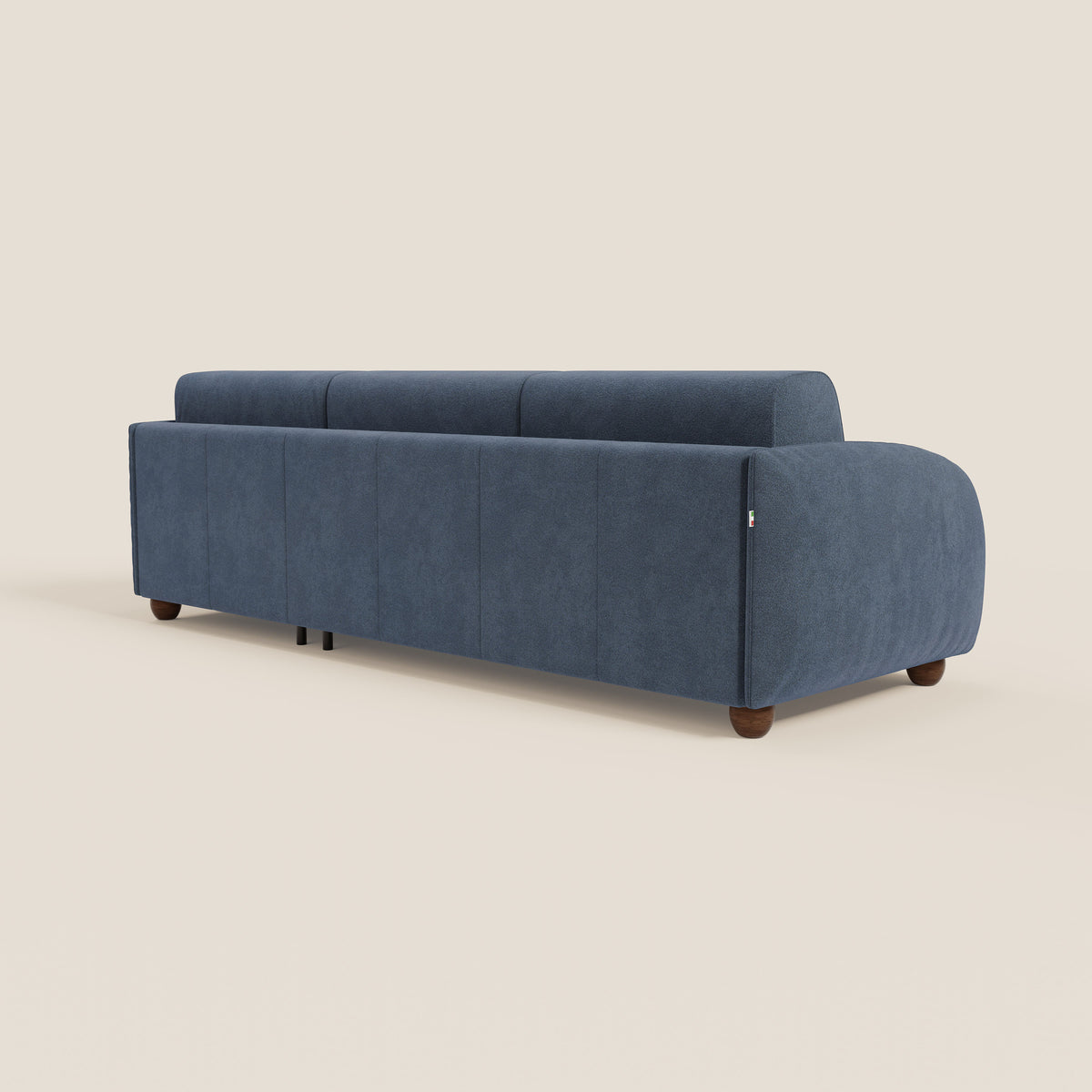 Giglio divano letto angolare con materasso alto 18 cm e penisola contenitore in morbido bouclé impermeabile T07 - divitt.sbs