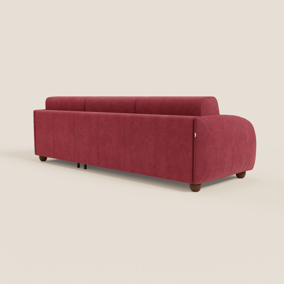 Giglio divano letto angolare con materasso alto 18 cm e penisola contenitore in morbido bouclé impermeabile T07 - divitt.sbs