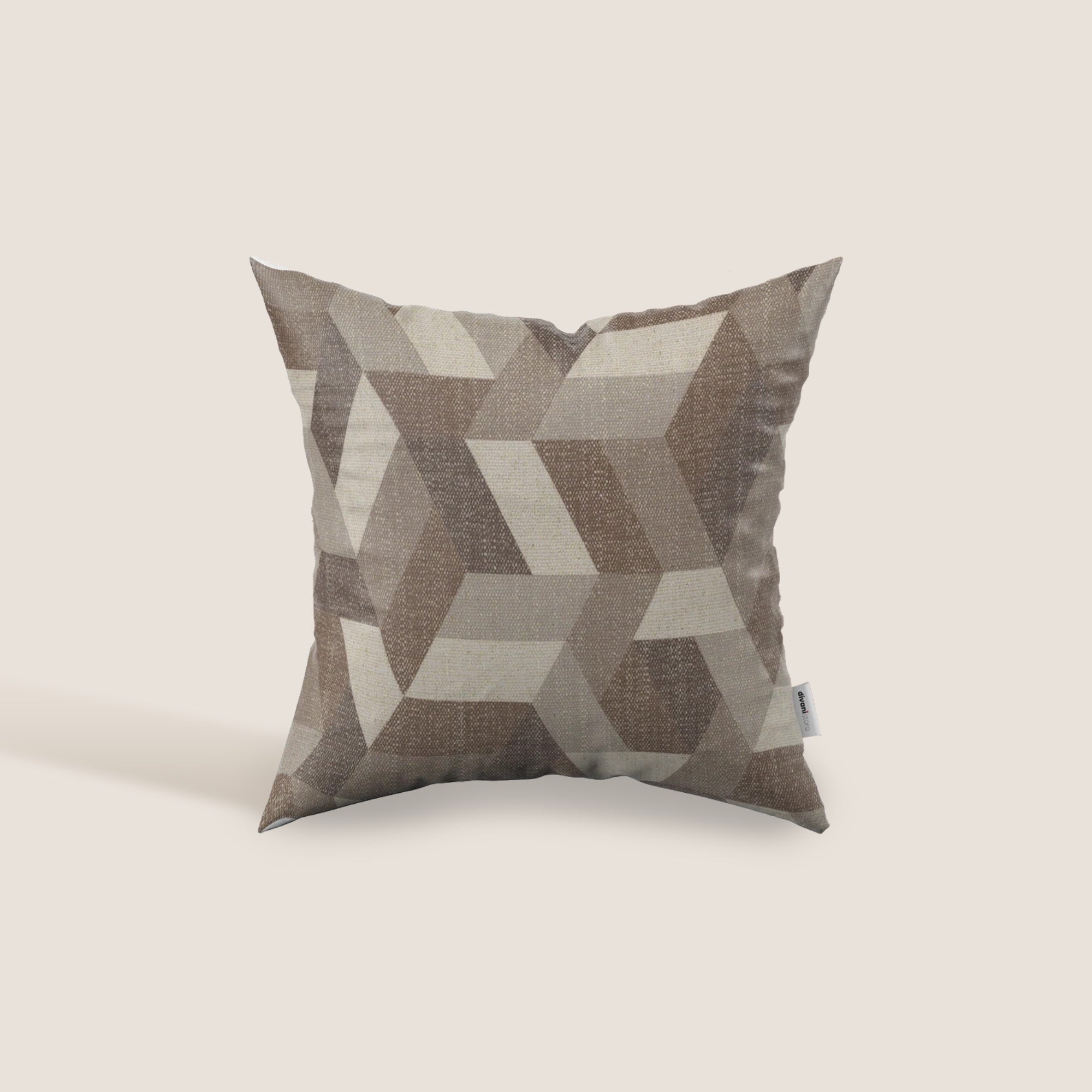 Unreal cuscini a fantasia geometriche in tessuto idrorepellente disponibile in diverse colorazioni marrone - divitt.sbs