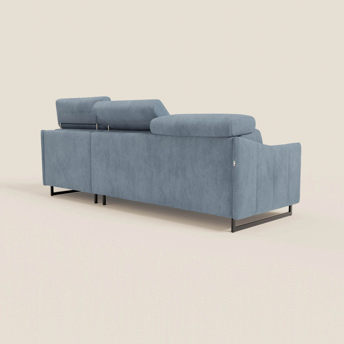 Loto Divano Letto Angolare con Penisola contenitore, Poggiatesta, Materasso Alto H18 in morbido tessuto impermeabile T14 - divitt.sbs