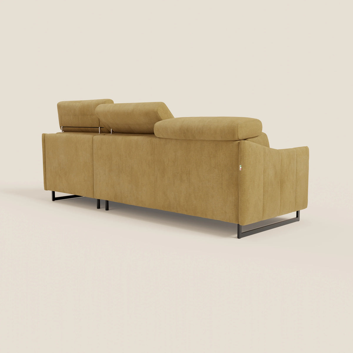 Loto Divano Letto Angolare con Penisola contenitore, Poggiatesta, Materasso Alto H18 in morbido tessuto impermeabile T14 - divitt.sbs
