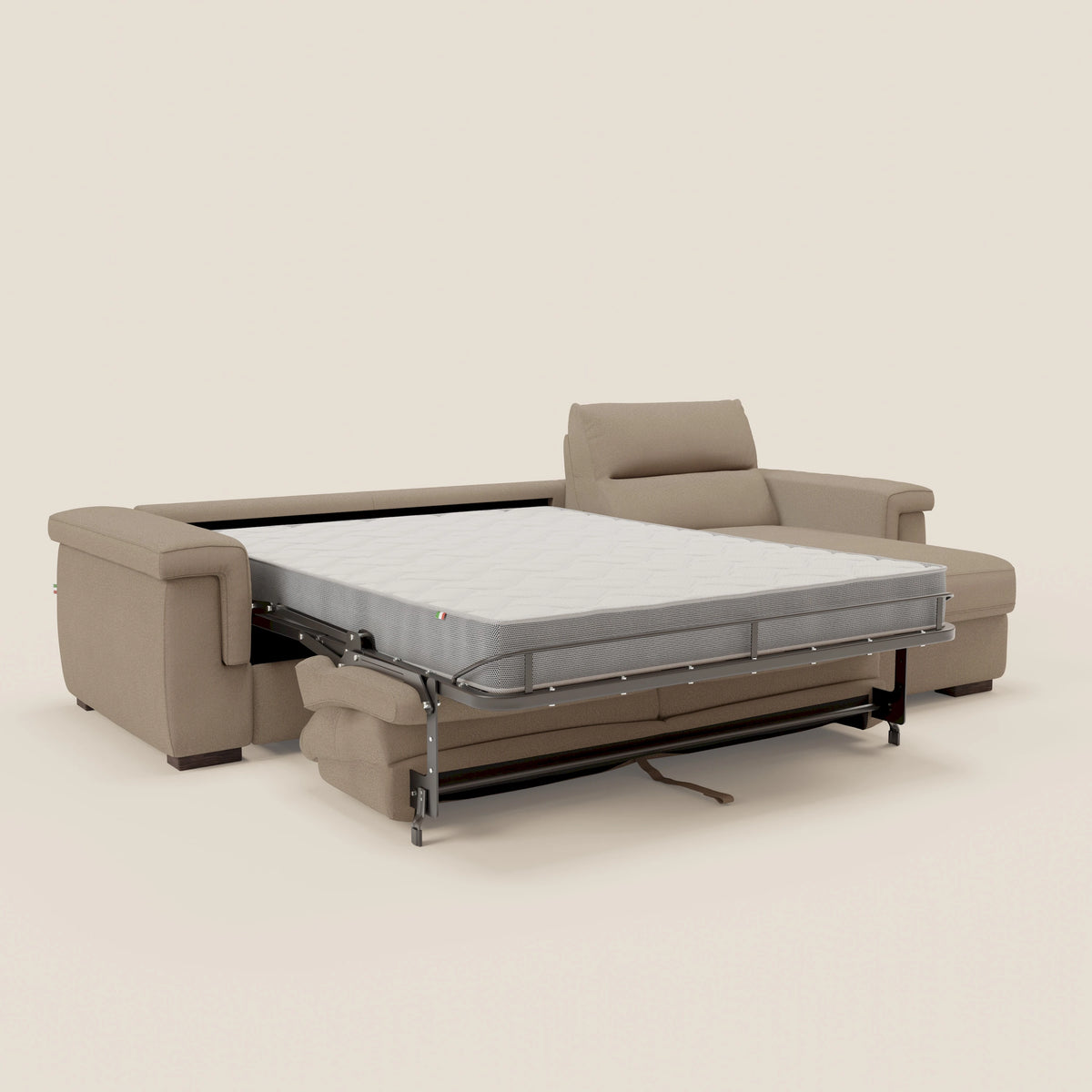 Magnolia divano letto angolare con Penisola Contenitore - Materasso H18 cm in tessuto smacchiabile T05 - divitt.sbs