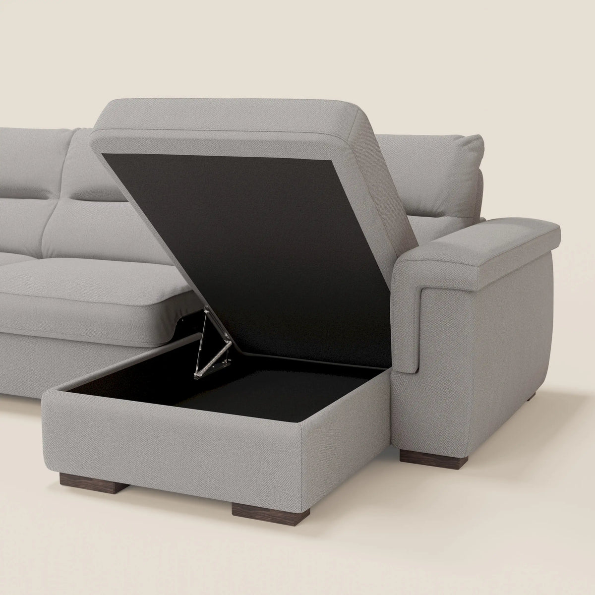 Magnolia divano letto angolare con Penisola Contenitore - Materasso H18 cm in tessuto smacchiabile T05 - divitt.sbs