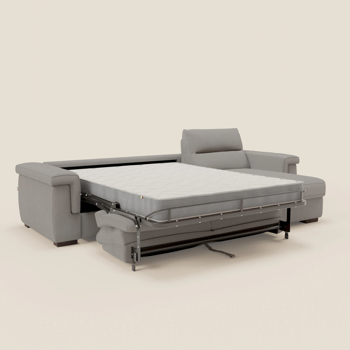 Magnolia divano letto angolare con Penisola Contenitore - Materasso H18 cm in tessuto smacchiabile T05 - divitt.sbs