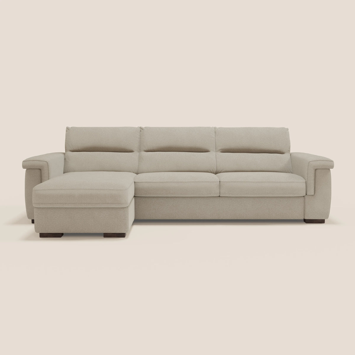 Magnolia divano letto angolare con Penisola Contenitore - Materasso H18 cm in tessuto smacchiabile T05 - divitt.sbs