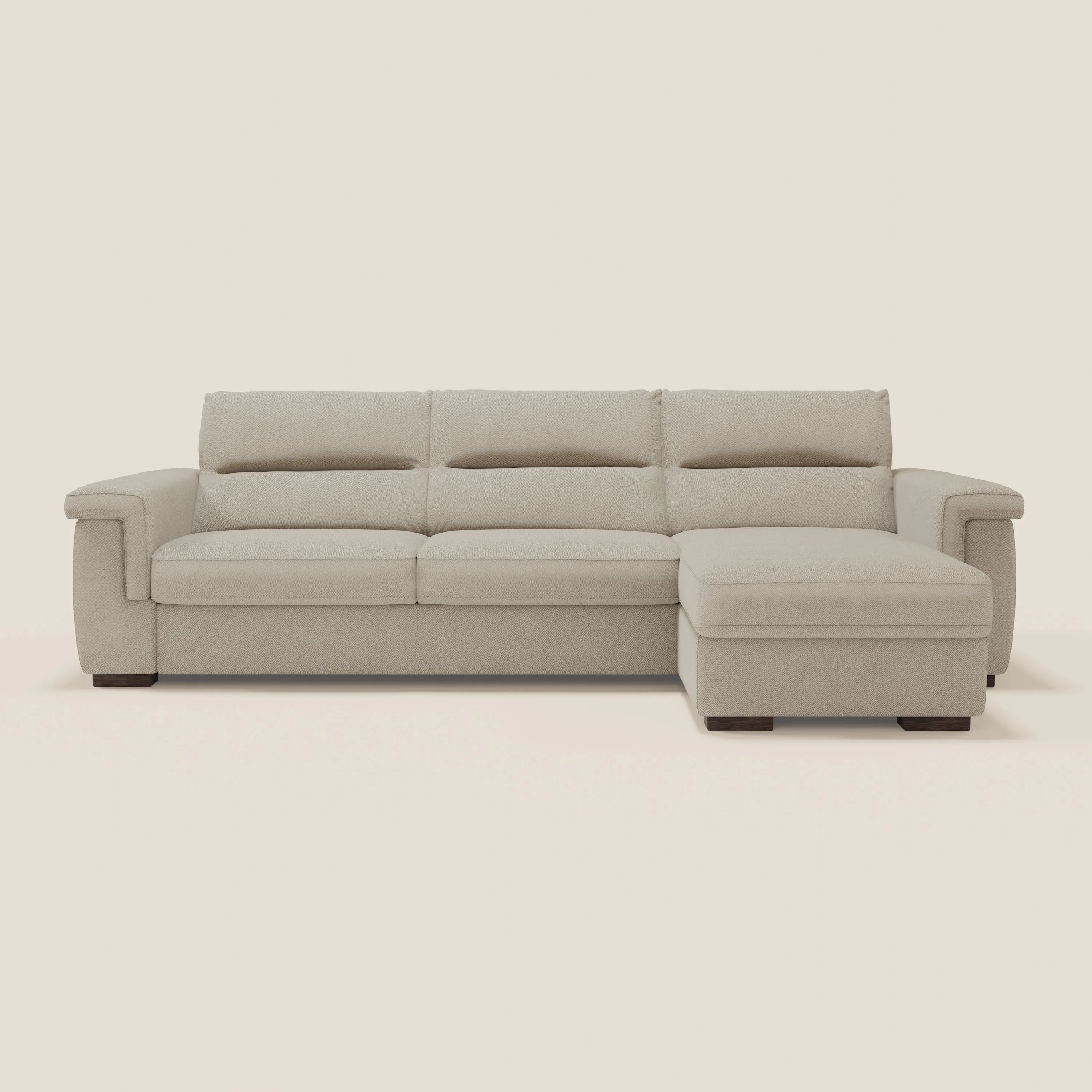 Magnolia divano letto angolare con Penisola Contenitore - Materasso H18 cm in tessuto smacchiabile T05 - divitt.sbs