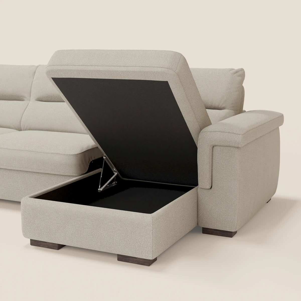Magnolia divano letto angolare con Penisola Contenitore - Materasso H18 cm in tessuto smacchiabile T05 - divitt.sbs