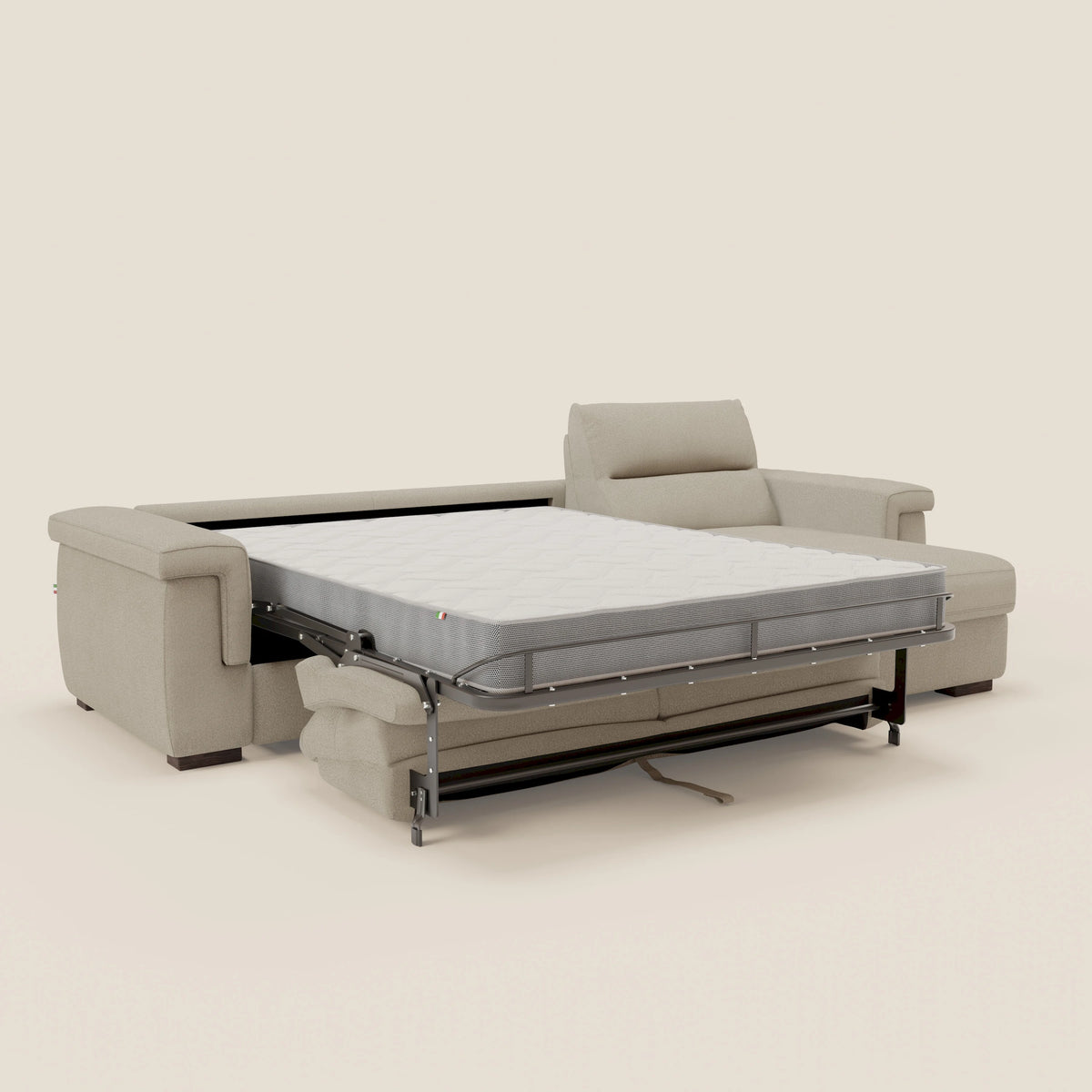 Magnolia divano letto angolare con Penisola Contenitore - Materasso H18 cm in tessuto smacchiabile T05 - divitt.sbs