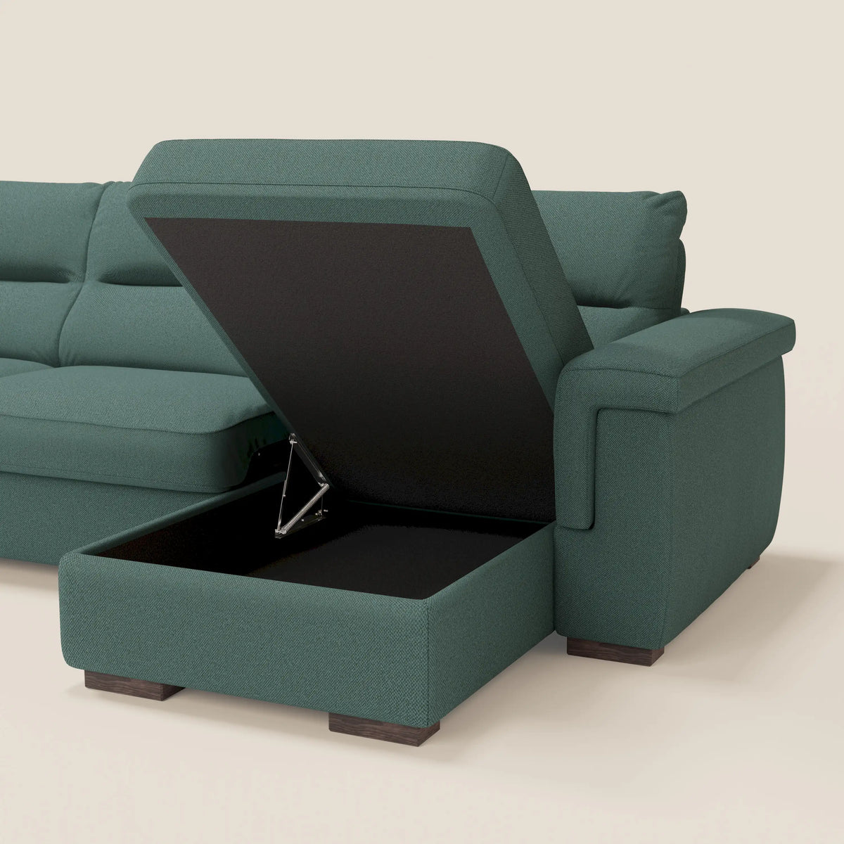Magnolia divano letto angolare con Penisola Contenitore - Materasso H18 cm in tessuto smacchiabile T05 - divitt.sbs