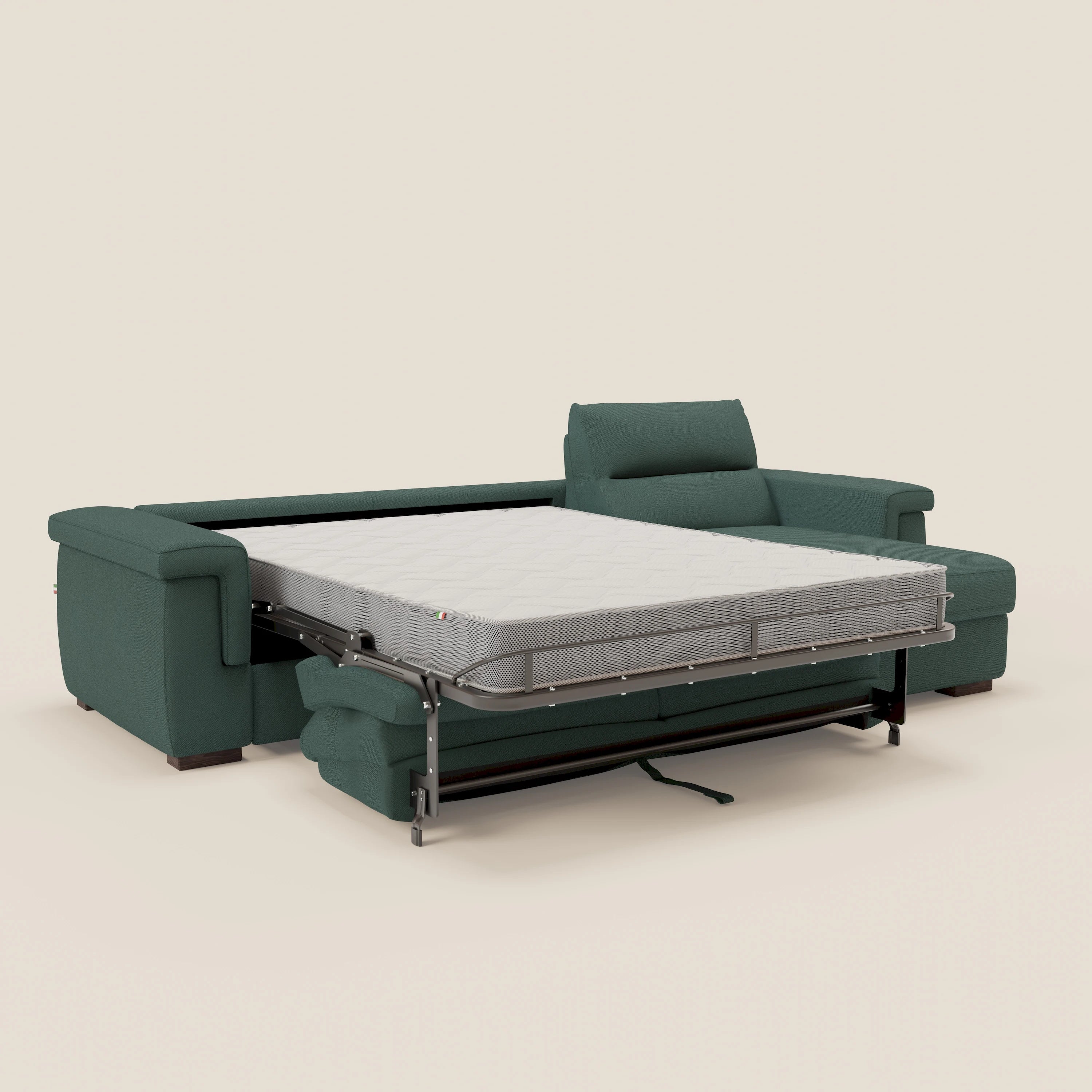 Magnolia divano letto angolare con Penisola Contenitore - Materasso H18 cm in tessuto smacchiabile T05 - divitt.sbs