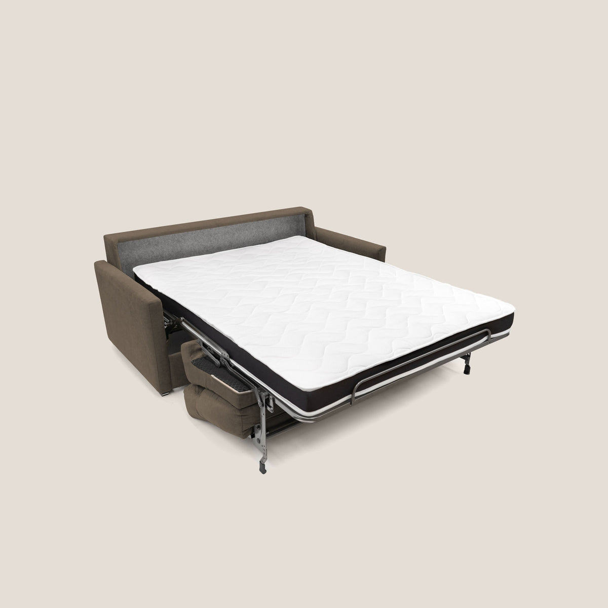 Margot Divano letto matrimoniale con schienale morbido alto in tessuto T02 marrone - divitt.sbs