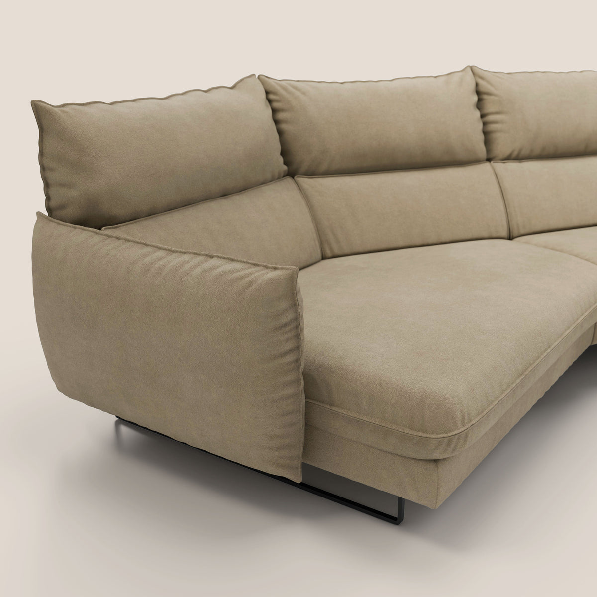 Monamour divano moderno angolare con opzione relax elettrico in microfibra smacchiabile impermeabile T11 beige - divitt.sbs