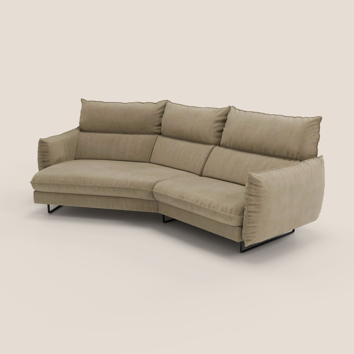 Monamour divano moderno angolare con opzione relax elettrico in microfibra smacchiabile impermeabile T11 beige - divitt.sbs