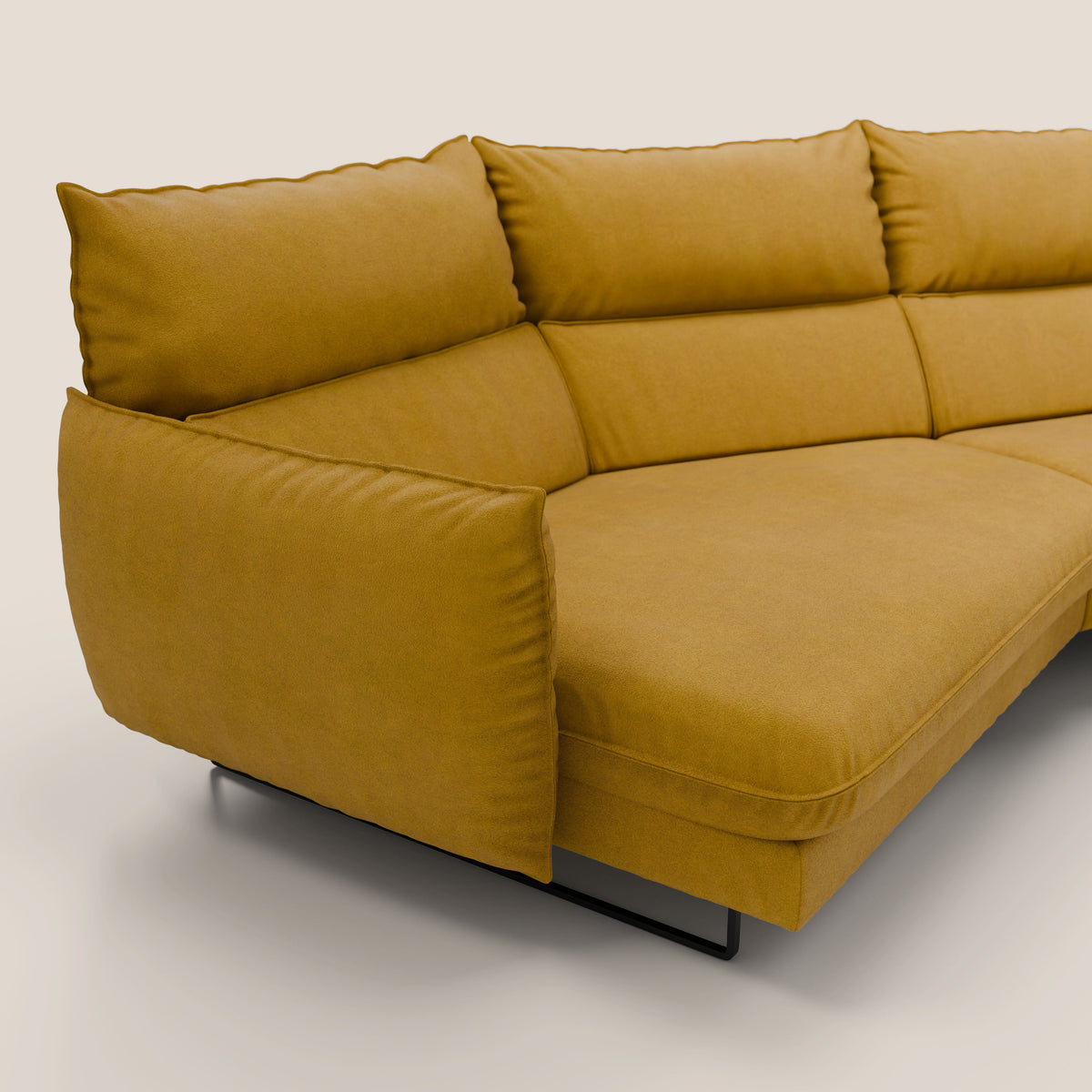 Monamour divano moderno angolare con opzione relax elettrico in microfibra smacchiabile impermeabile T11 giallo - divitt.sbs